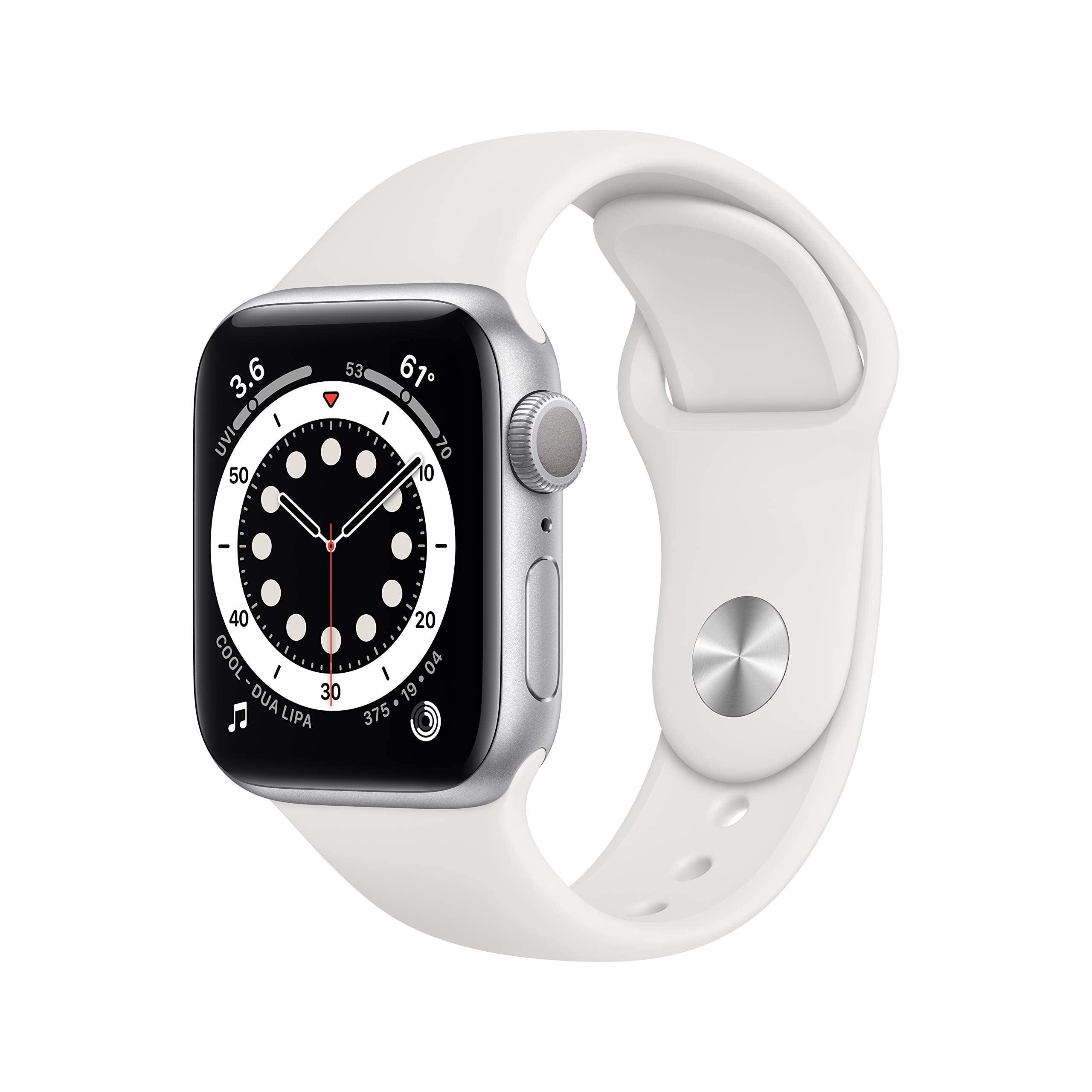 Apple Watch Series 6 (GPS, 40mm) - Silver Aluminum Case with White Sport Band (R