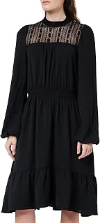 ONLY Onlmette Ls Lace Neck Dress WVN CS Robe Femme