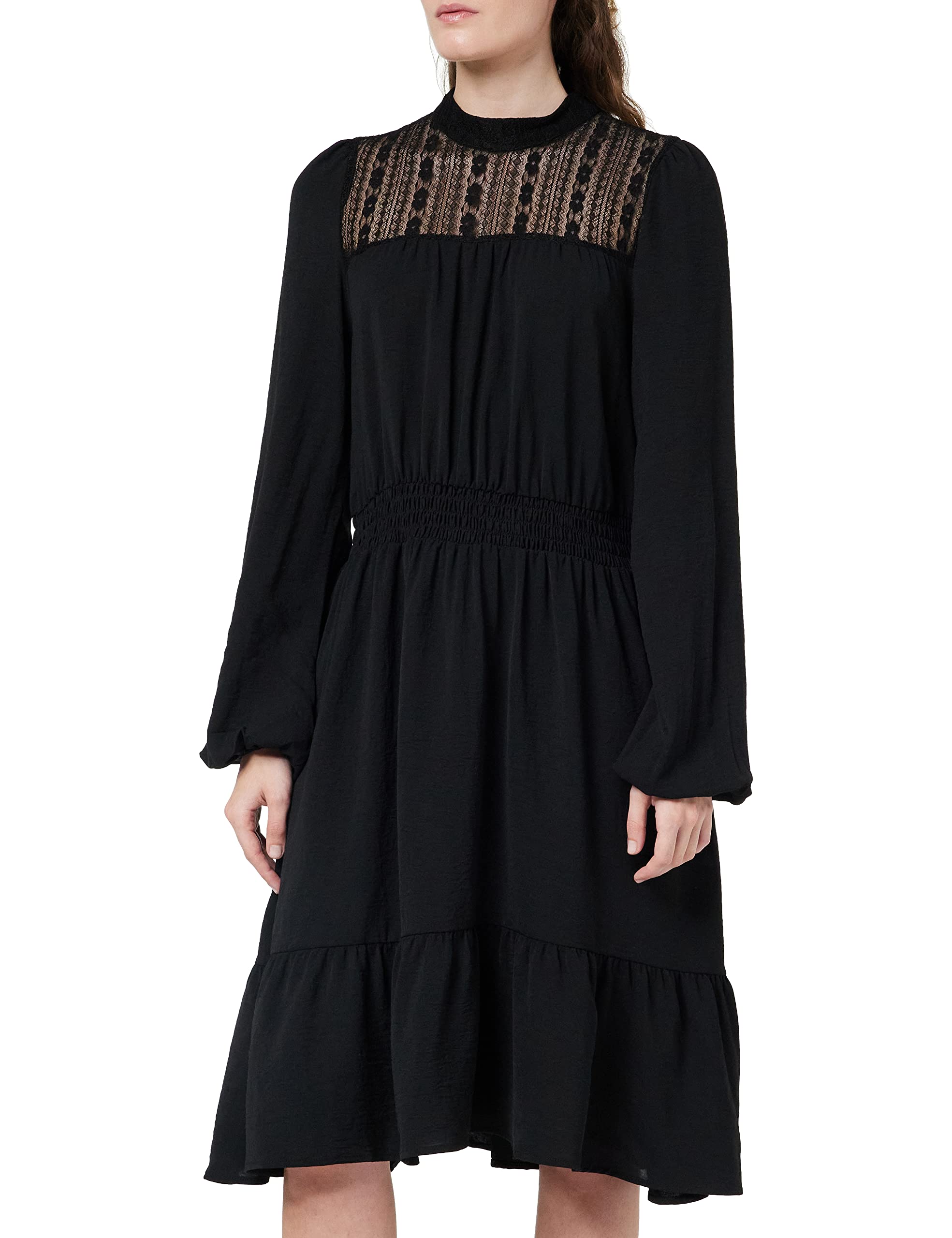 ONLY Onlmette Ls Lace Neck Dress WVN CS Robe Femme