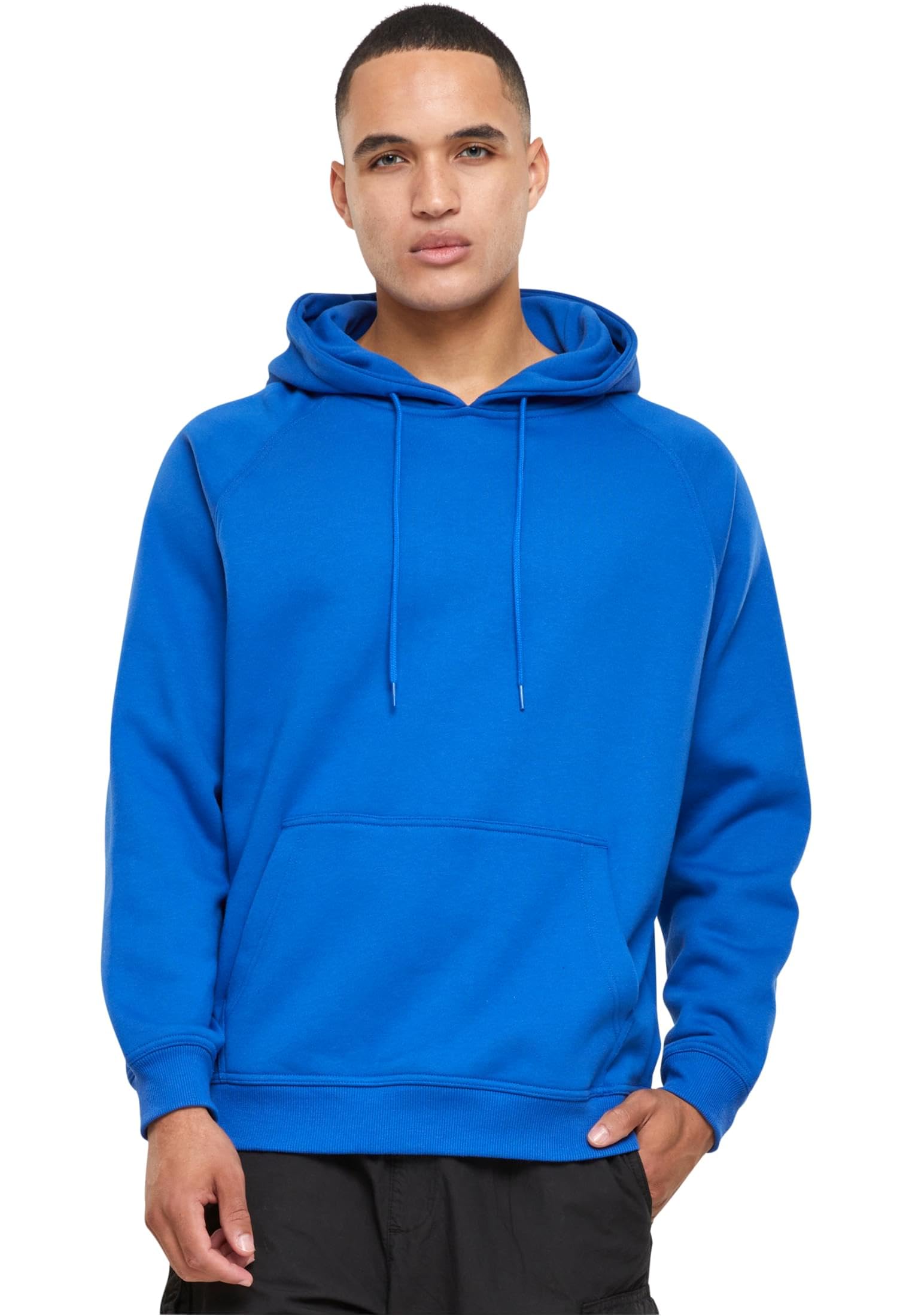 Urban Classics Men's Plain Hooded Sweatshirt Black 65% Cotton, 35% Polyester Ove