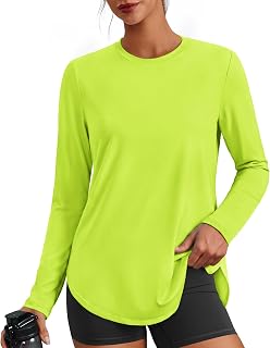 PINSPARK Workout Tops for Women Long Sleeve Shirts Ultra-Soft Gym Top S-3XL | Hip-Length, Ultra-Soft, Lightweight, Quick Dry, Sun Protection, Breathable, for Gym, Pilates, Running, Hiking, Yoga, Casual