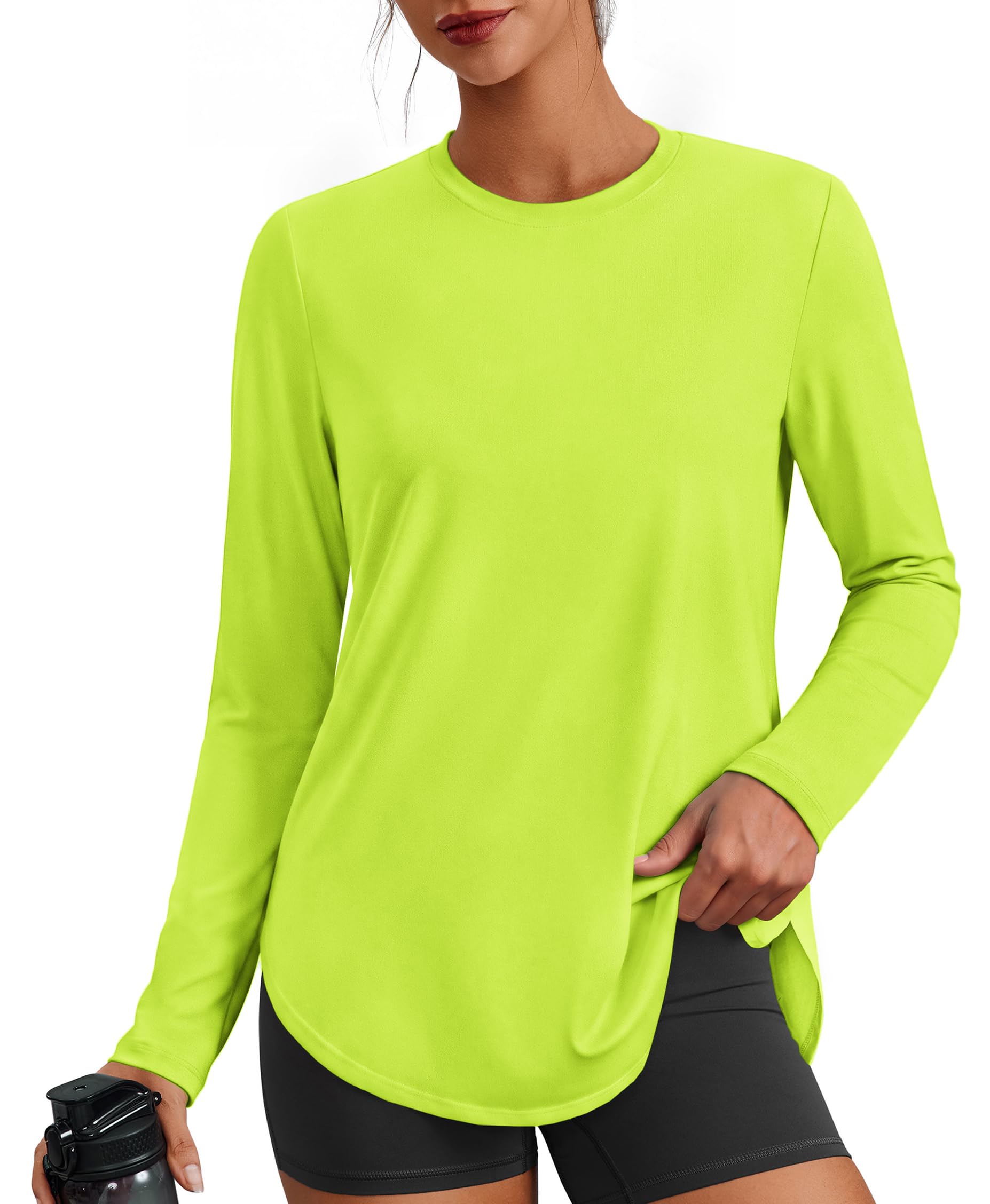 PINSPARK Workout Tops for Women Long Sleeve Shirts Ultra-Soft Gym Top S-3XL | Hi