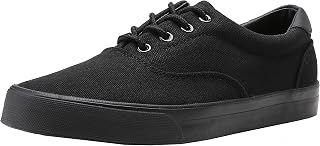 Men's Black Classic Low Top Shoes Canvas Fashion Sneaker with Soft Insole Causal Dress Shoes for Men Comfortable Walking Shoes