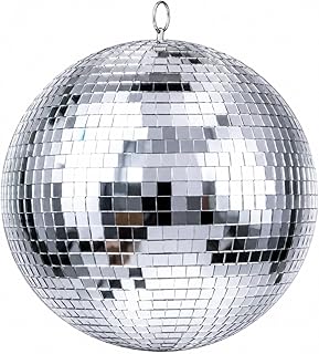 Alytimes Mirror Disco Ball - 8-Inch Cool and Fun Silver Hanging Party Disco Ball –Big Party Decorations, Party Design