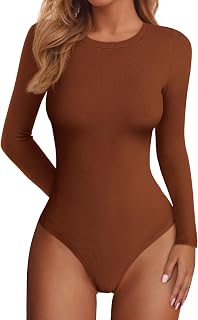 PRETTYGARDEN Body da donna 2026 Primavera Camicie a maniche lunghe aderenti a coste di base a strati Top autunno moda inverno vestiti