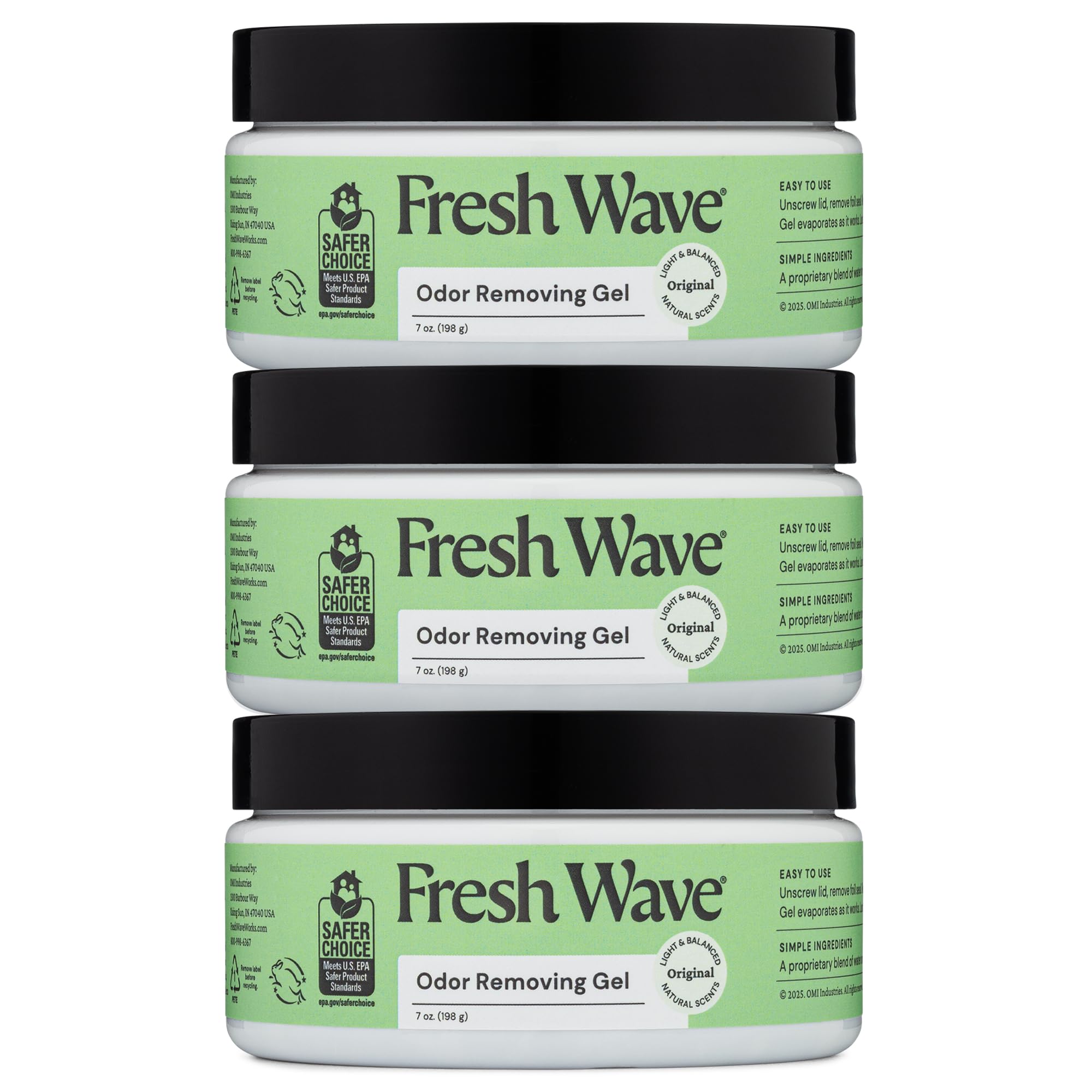 Fresh Wave Original Odor Eliminator Gel 3-Pk 7 oz - Air Freshener for Home | Pla