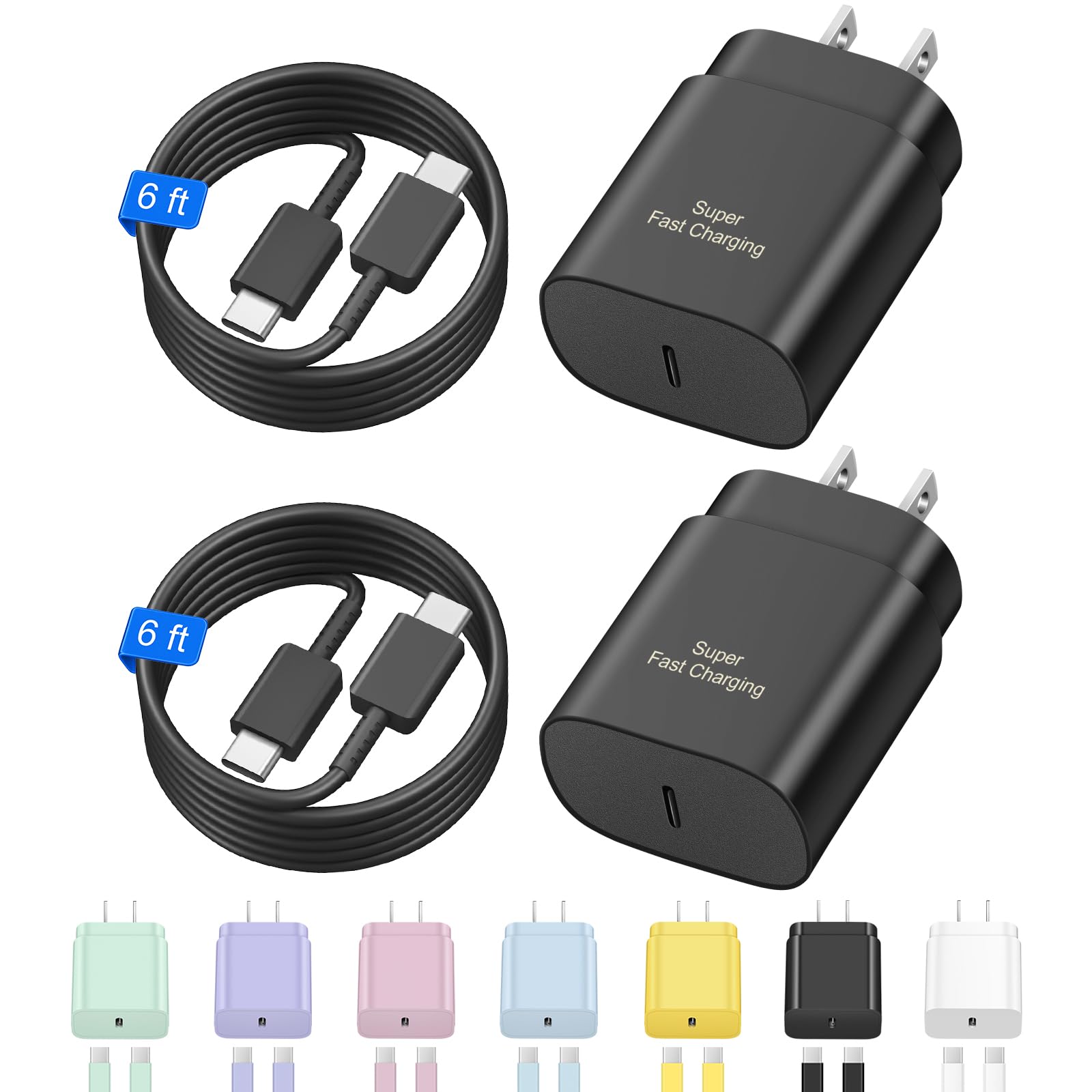 USB C Fast Charger, 2Pack 25W Type C Fast Charger Wall Charger Super Fast Chargi