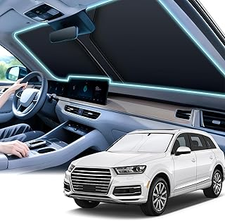 SINGARO 300T Universal Car Windshield Sun Shade, Foldable Reflective for Windshield & Window Shades with Overlapping Design, Car Interior Accessories (58" L x 32" W)