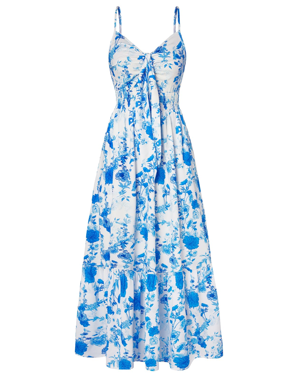 GRACE KARIN Womens Floral Spaghetti Straps Spaghetti Strap Sundress Backless Lon