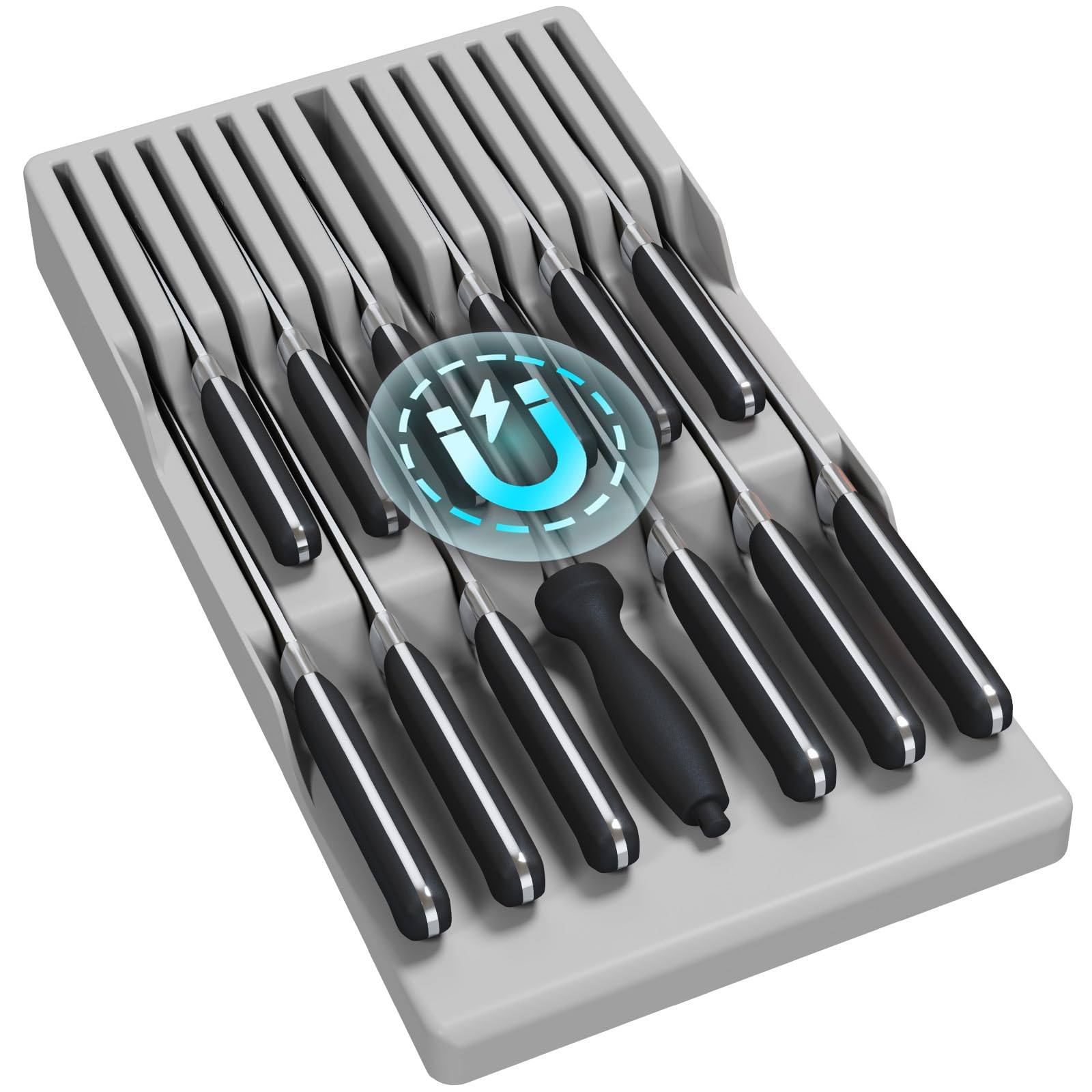 Lifewit Magnetic Kitchen Knife Binder Inserts, Plastic Drawer Inserts for 12 Kni