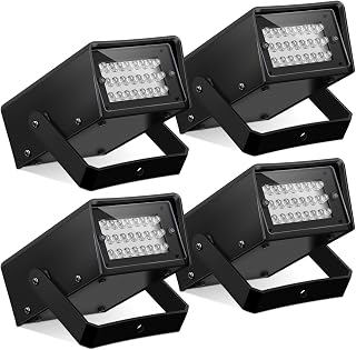 Treela 4 Pack Strobe Party Light Small Bright LED Outdoor, White, 24 LED | Adjustable Flash Speed Party Lights for Stage Club Disco Bar Halloween Decoration,Party DJ Event Shows