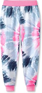 Little/Big Girls Tie Dye Casual Joggers Cute Blue Spray Pattern French Terry Elastic Waistband Long Pants Size 6-18