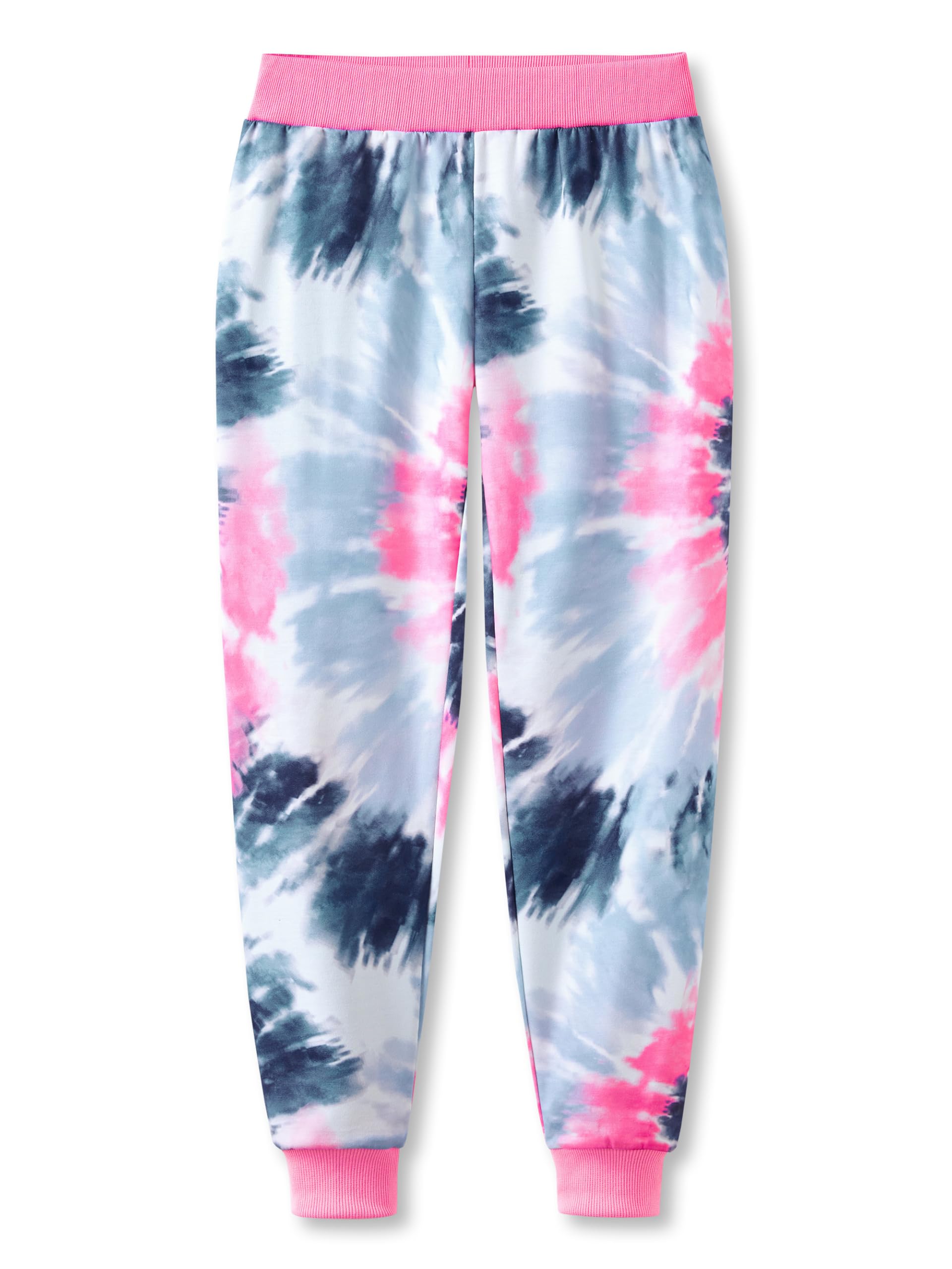 Little/Big Girls Tie Dye Casual Joggers Cute Blue Spray Pattern French Terry Ela
