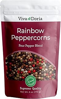 Viva Doria Rainbow Blend Peppercorn - Whole Black, Green, Pink and White Pepper 6 Oz (170 Grams) For Grinder Refills