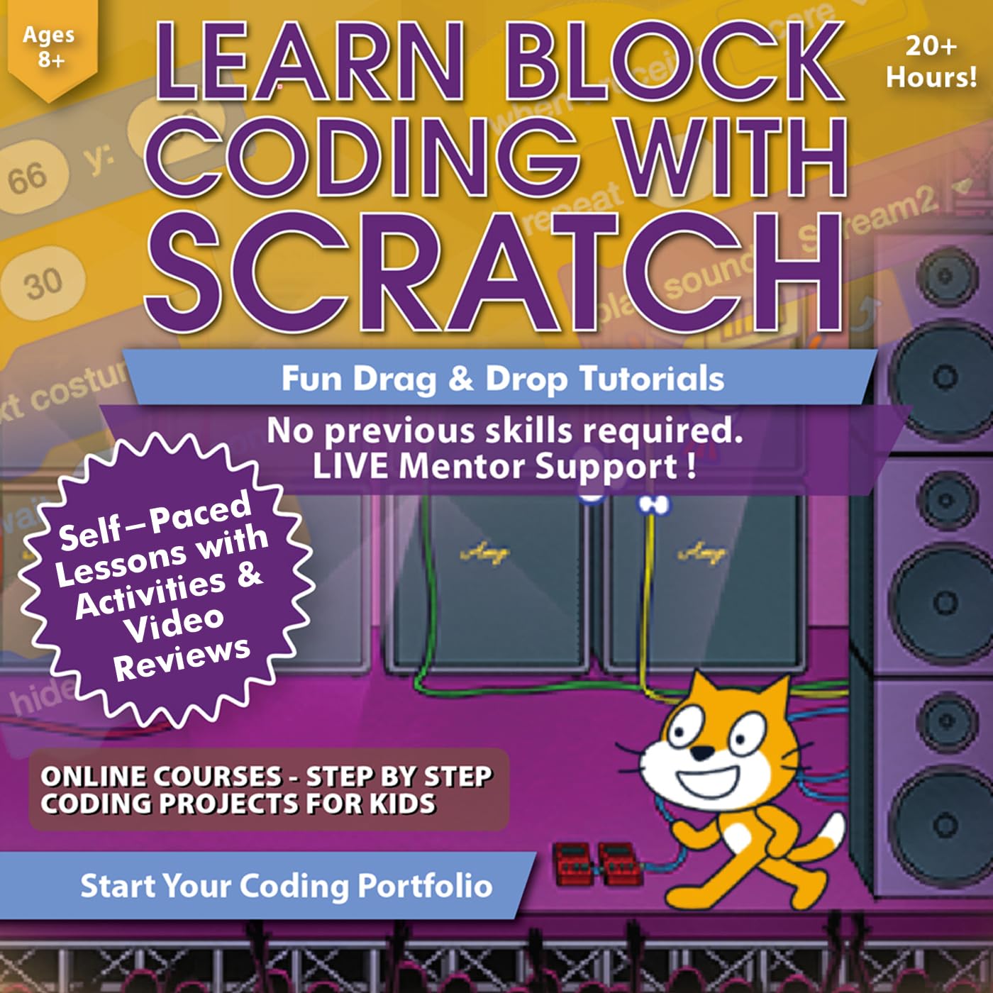 Scratch Coding for Kids 8-12 Course: Learn to Code - Custom Block Coding Project