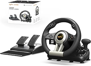 PXN V3 Pro Gaming Steering Wheel with Pedals | Dual Motor Vibration Feedback, Beginner Sim Racing Wheel for PC, PS4, Xbox Series S, Xbox Series X, Xbox One and Switch