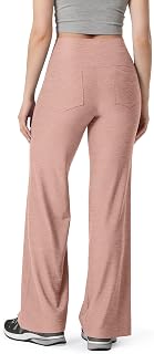 ODODOS Women's Tummy Control Wide Leg Pants - Ultra Soft odSTRATUM Tech High Waist Work Pants with Pockets, 31" Inseam