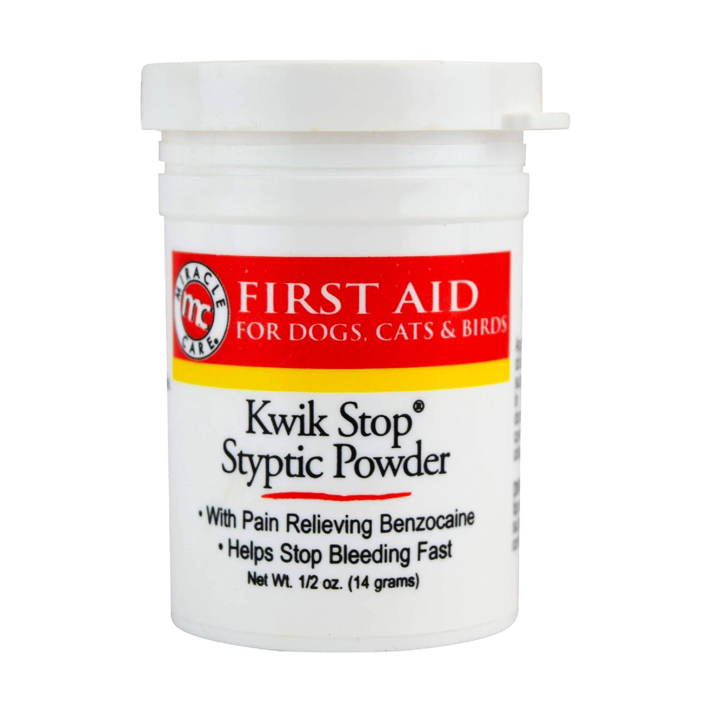 Miracle Care Kwik Stop Styptic Powder for Dogs, Cats, and Birds, 0.5 Ounce | Fas