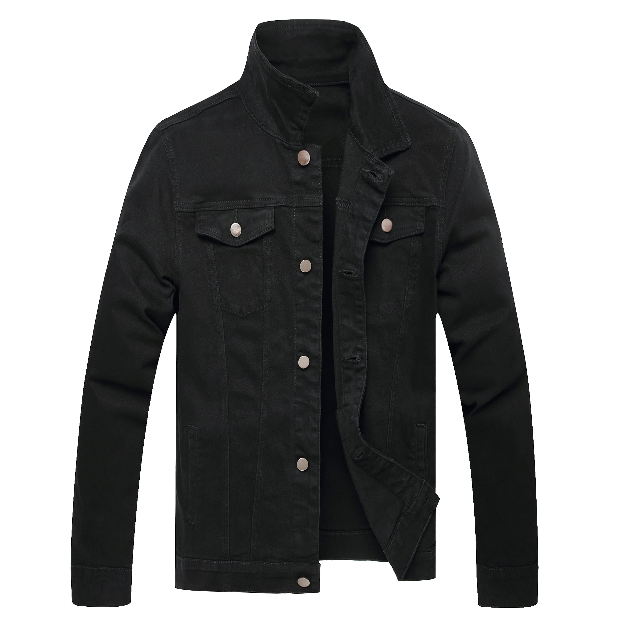 Denim Jacket Men,Men's Stretch Slim Fit Jean Jacket,Men Fashion jean Jacket