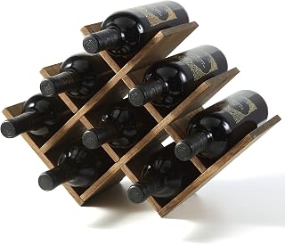 KIRIGEN Weinregal Holz, Weinflaschenhalter für 8 Flaschen, Braun