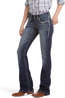 ARIAT Women's R.E.A.L. Mid Rise Stretch Entwined Boot Cut Jean