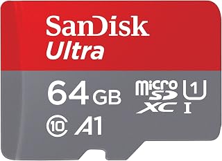 Sandisk 64GB Ultra SDXC Memory Card, Up To 140 Mb/S, App Performance A1, Uhs-I, Class 10, U1, Red Grey, ‎1 x 1.5 x 11 mm, 4.5 g