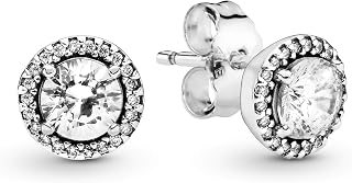 Pandora Authentic Classic Elegance Stud Earring - Sterling Silver with Clear Cubic Zirconia - 296272CZ