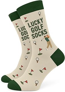 Lucky Golf Socks Cotton Size 7-13 Golfer Funny Golf Gifts for Men Golfers
