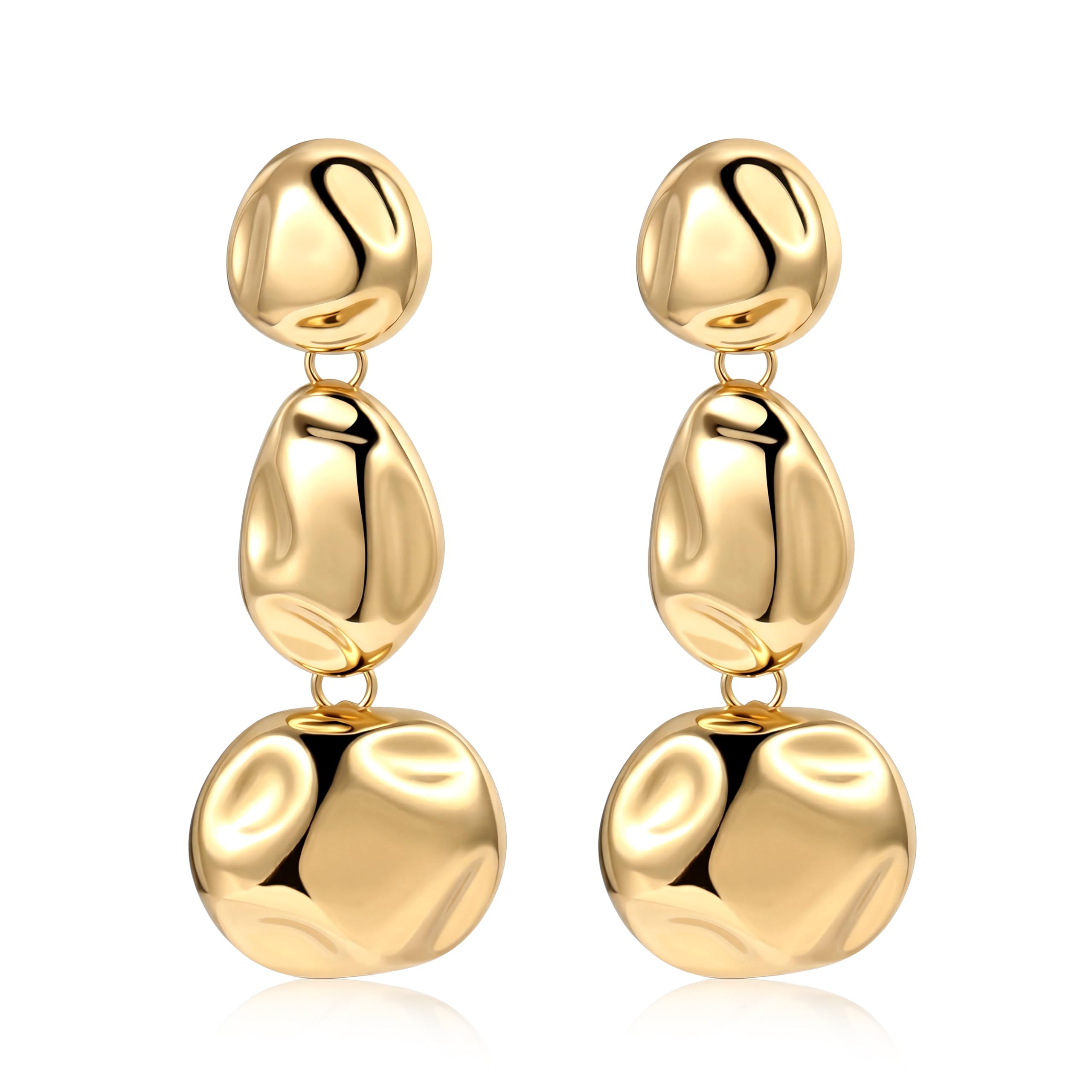 Chunky Earrings for Women Gold and Silver Two Tone Statement Unique Trendy Earri