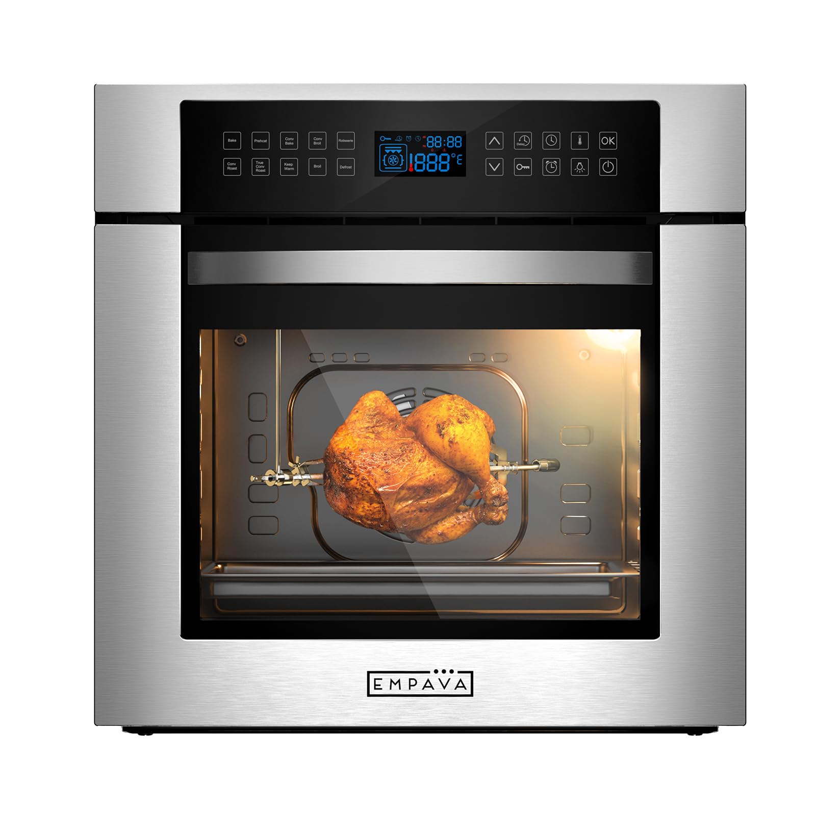 Empava 24" 2.3 cu ft Single Electric Wall Oven with 10 Cooking Functions | True 