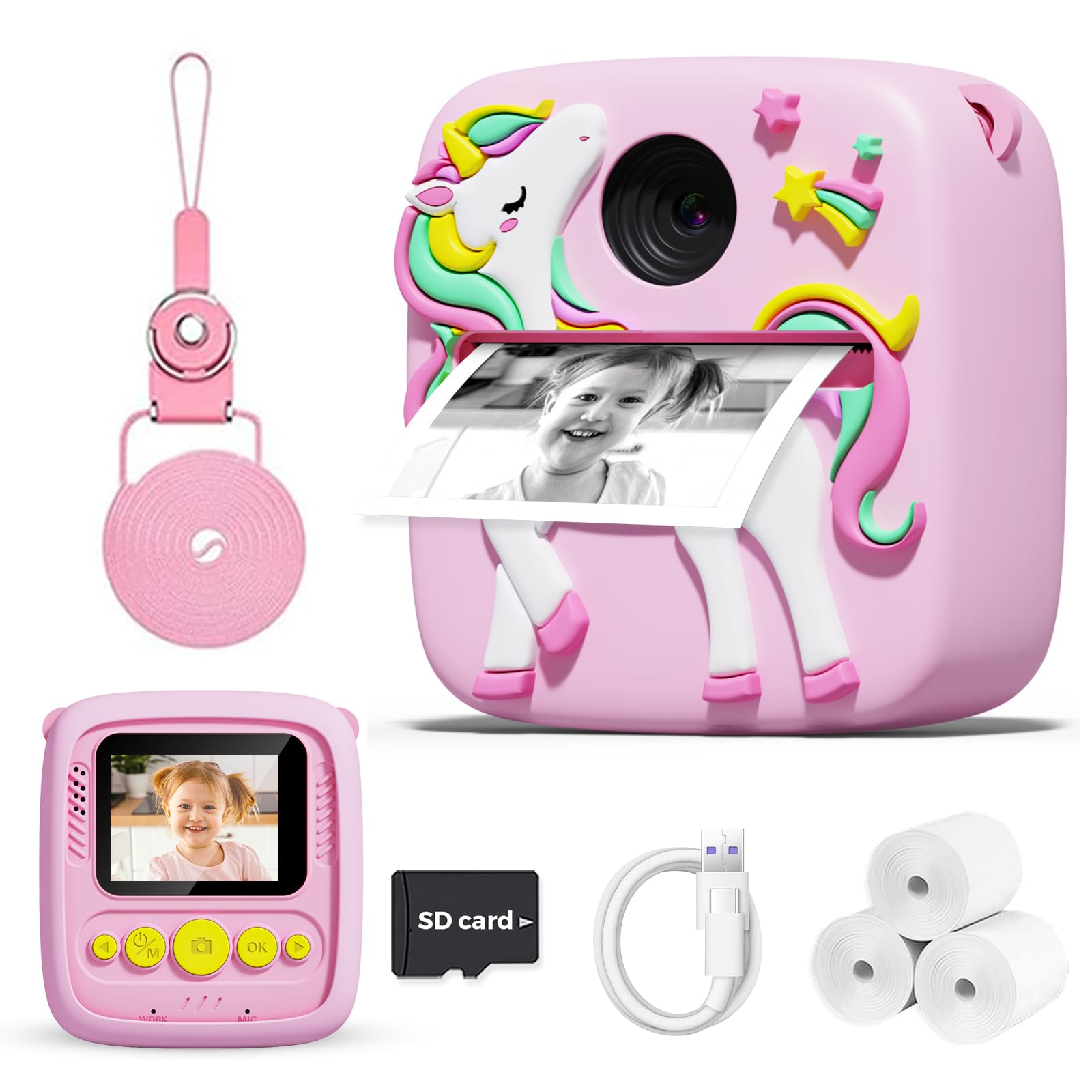 Kids Camera Instant Print, 1080P Toddler Camera, Girls Gifts Toys Age 3+ | Kids 