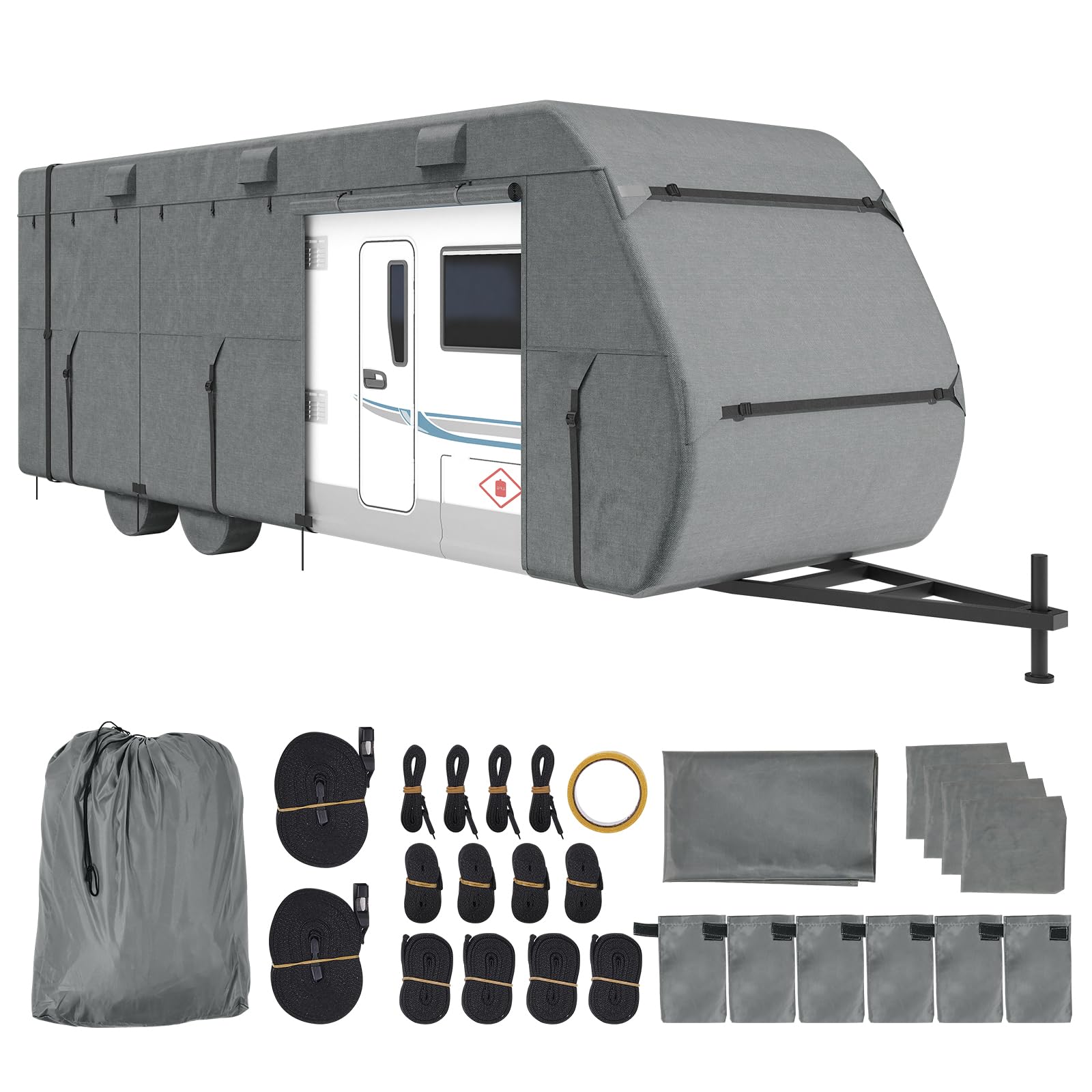 VEVOR Travel Trailer Cover, 28-31 ft RV Cover, Top 300D Oxford Fabric Camper Cov