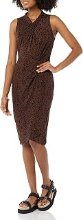 Amazon Essentials Women's Sleeveless Twist Neck Faux Wrap Floral Dress