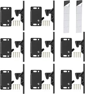 RV Drawer Latches and Catches, 8 Pack RV Cabinet Door Latches and Catches | 10 LBS Pull Force Latch for RV Camper Motor Trailer Home Office Cabinet Drawer, with Mounting Screws and Double-Sided Tape