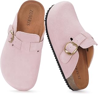 ZUSERIS Kids Suede Clogs Boys Girls Cork Potato Shoes