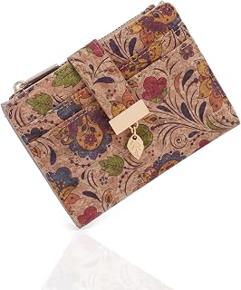 Pomelo Best Women's Small Wallet - Compact Zip Wallet, Card Slots & Window Document Holder - Mini Wallet Ideal for Travel and Daily Use, Blooming Shine, Minimalist
