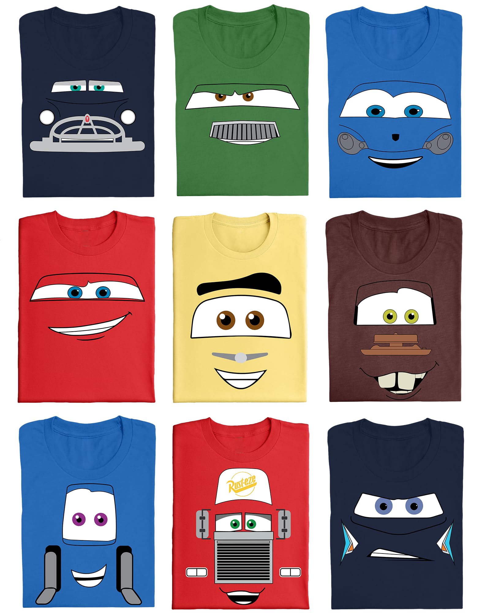 Custom Car Face Shirts for Halloween Funny Family Matching Shirts