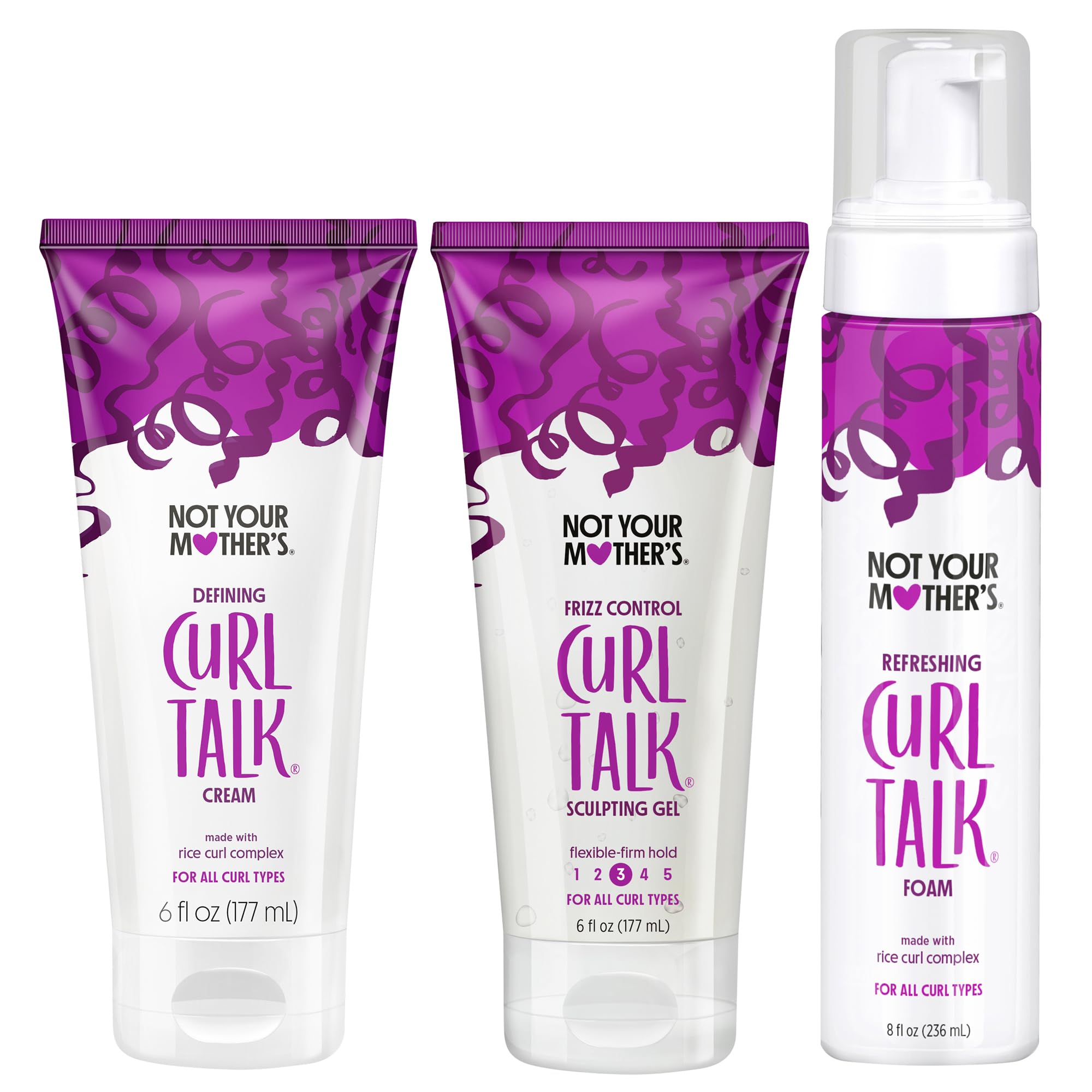 Not Your Mother's Curl Talk Sculpting Gel, Curl Defining Cream, & Curl Foam