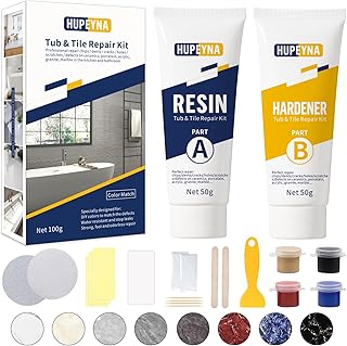Hupeyna Shower Tray Repair Kit, Tub, Shower and Tile Repair Kit | Bathtub Repair for Chips Dents Cracks Holes Scratchs, Bath Repair Kit White - More Colour Choices Available Porcelain Repair