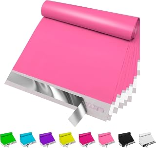 JinRuiKJ Poly Mailers 10x13 Inch, 100 Pcs Shipping Bags, Pink | Strong Adhesive, Durable Thick Mailing Envelopes with Self Seal, Packaging Bags for Small Business