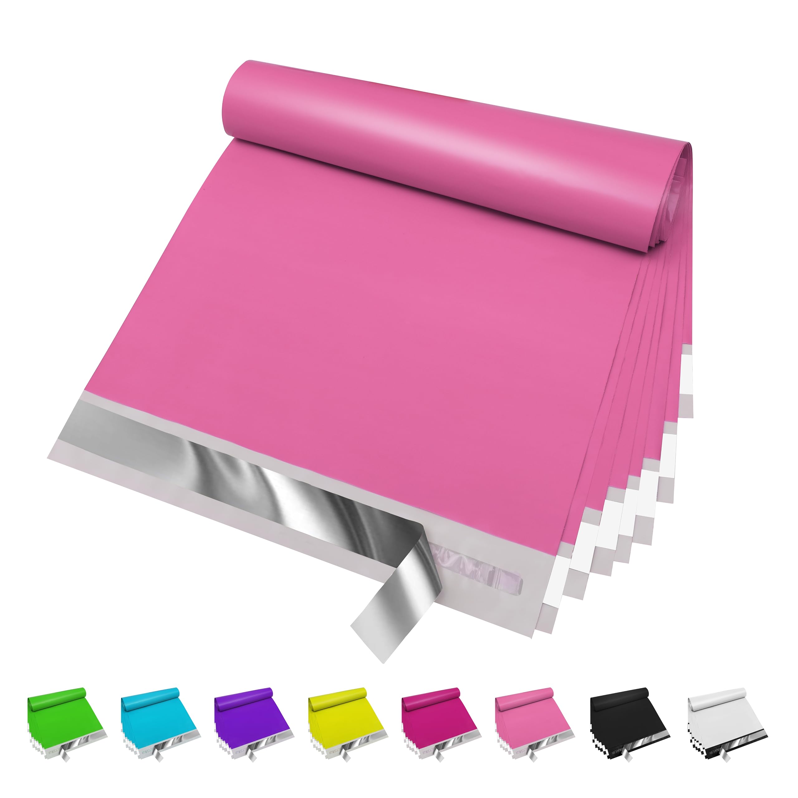 JinRuiKJ Poly Mailers 10x13 Inch, 100 Pcs Shipping Bags, Pink | Strong Adhesive,