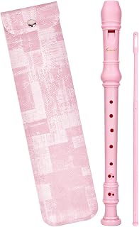 Recorder Instrument for Beginner, Sovvid Flute Instrument 8-Hole German Fingering Soprano Recorder Flauta with Cleaning Rod & Leather Case