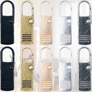 10 Pcs Metal Zipper Puller Replacement Zipper Puller Zipper Repair Kit 3# 5# 8# 10# (1.5" Length)