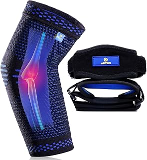 ABYON Tennis Elbow Straps (2 Pack) + Elbow Compression Sleeve (1 Pack),Elbow Brace with Medical Compression for Tendonitis, Elbow Support for Men & Women