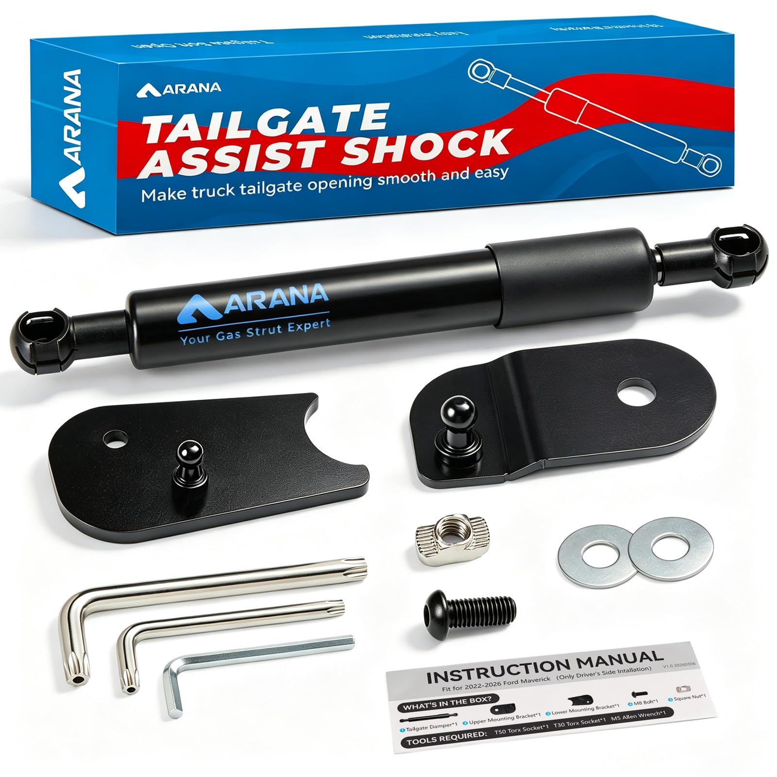ARANA Tailgate Assist Soft Open for Ford Maverick 2022-2026 | Truck tail gate sl