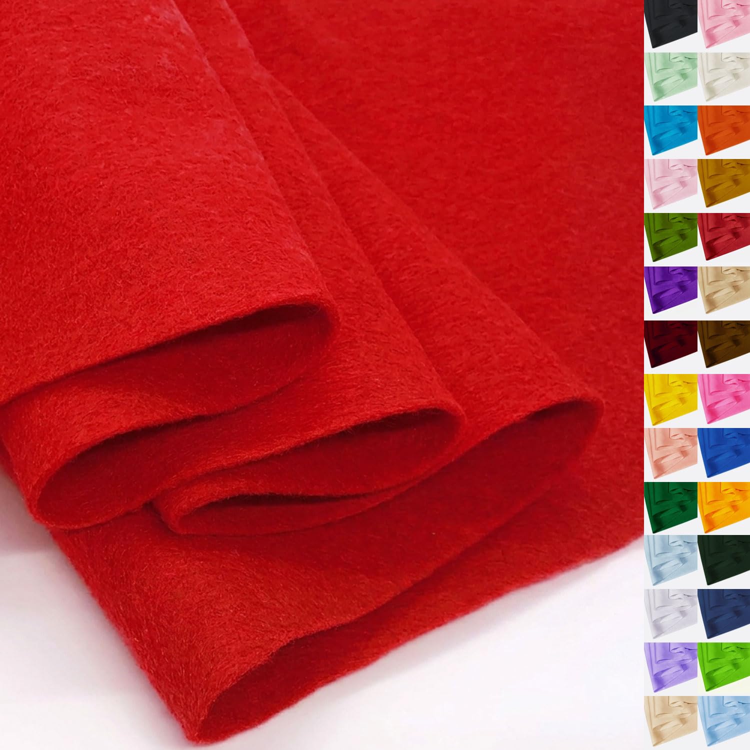 Red Felt Fabric 36" X 36"(1 Square Yard) 1.6mm Thick Soft Felt Sheet | Durable F