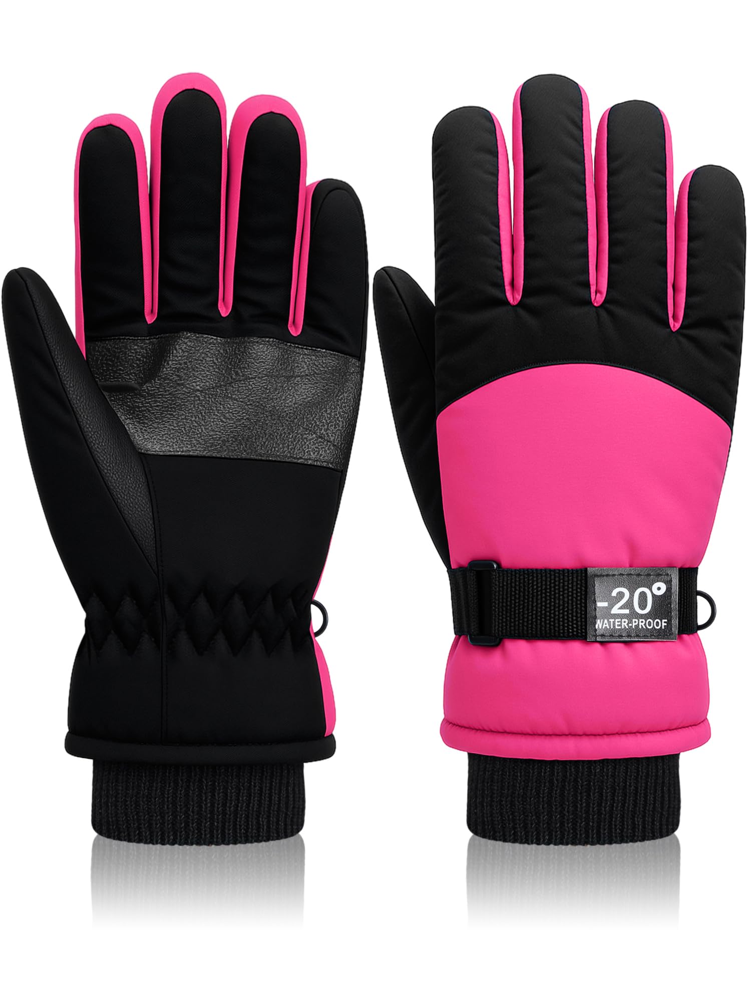 Geyoga Kids Waterproof Winter Ski Gloves Boys Girls Warm Thick Snowboard Gloves