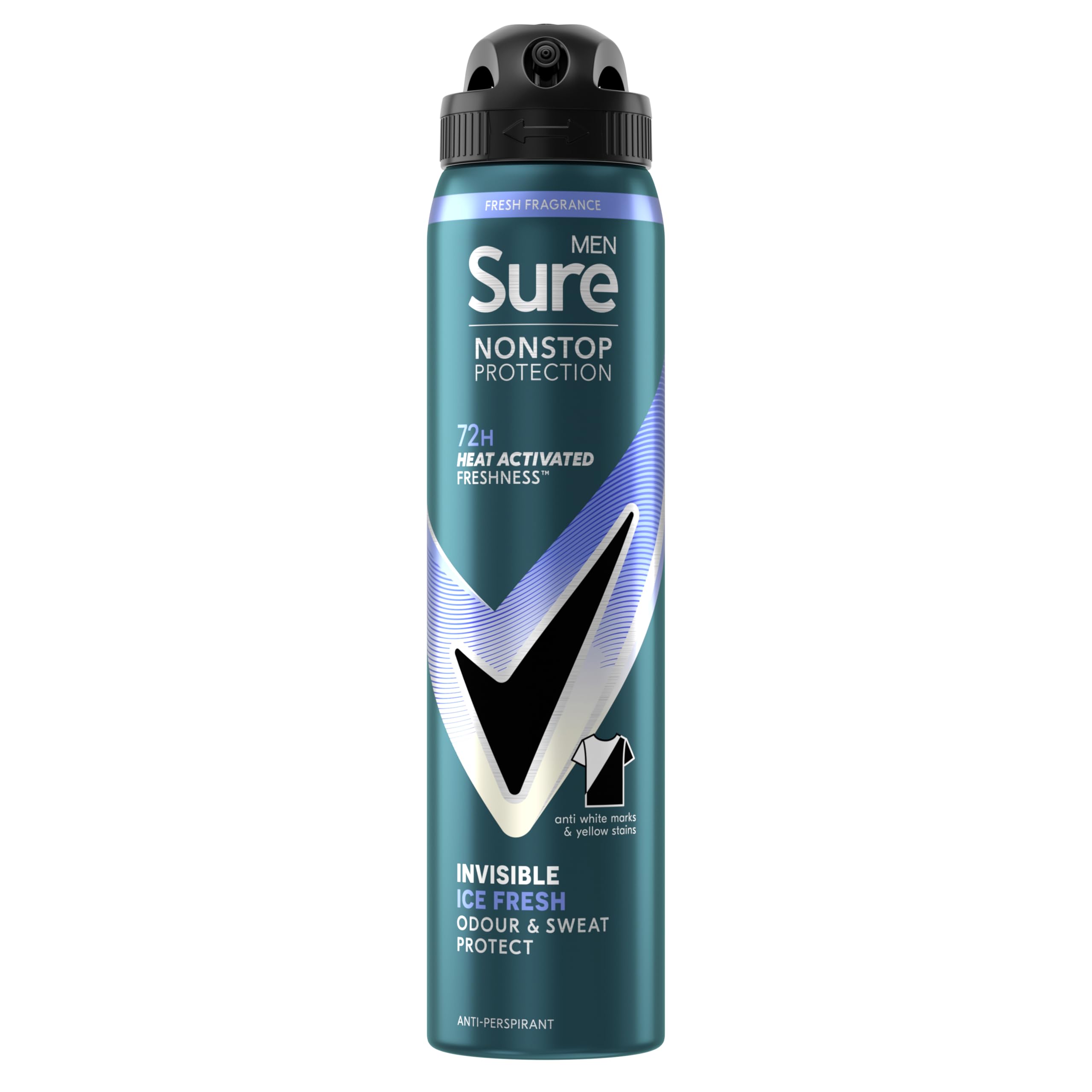 Sure Men Nonstop Protection Invisible Ice Fresh Deodorant Body Spray Antiperspir