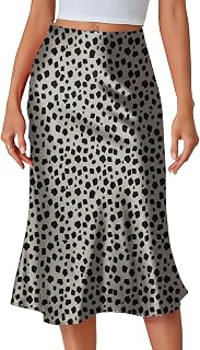 LYANER Women's Satin Silky Midi Skirt