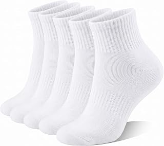 VoJoPi Men’s Sports Ankle Socks 5 Pairs – Cushioned Quarter Running Socks